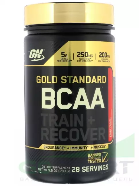 BCAA 3:1:1 Optimum Nutrition BCAA Gold Standard 3:1:1 280 г, Фруктовый пунш BCAA 3:1:1 Optimum Nutrition BCAA Gold Standard 3:1:1 280 г, Фруктовый пунш