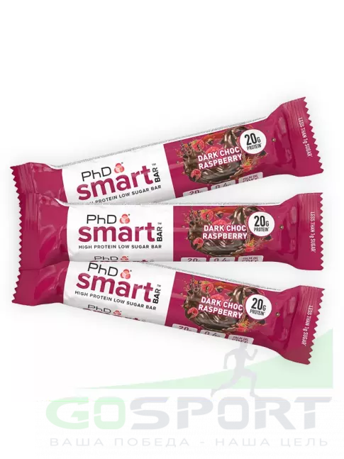 Протеиновый батончик PhD Nutrition Smart Bar 3 x 64 г, Тёмный шоколад / Малина