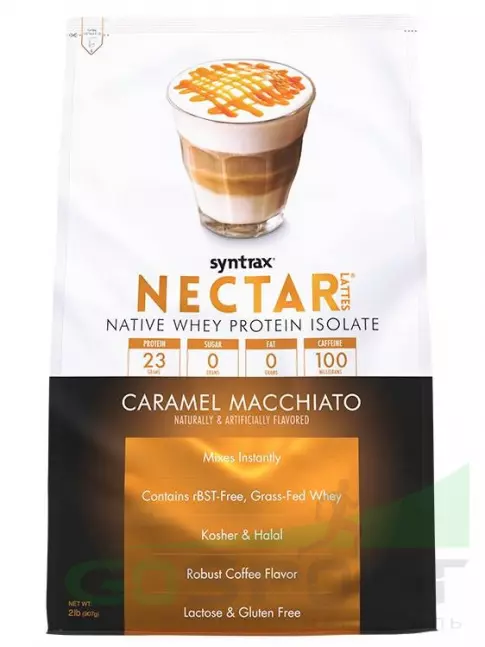Изолят протеина SYNTRAX Nectar Lattes 907 г, Карамельный макиато Изолят протеина SYNTRAX Nectar Lattes 907 г, Карамельный макиато