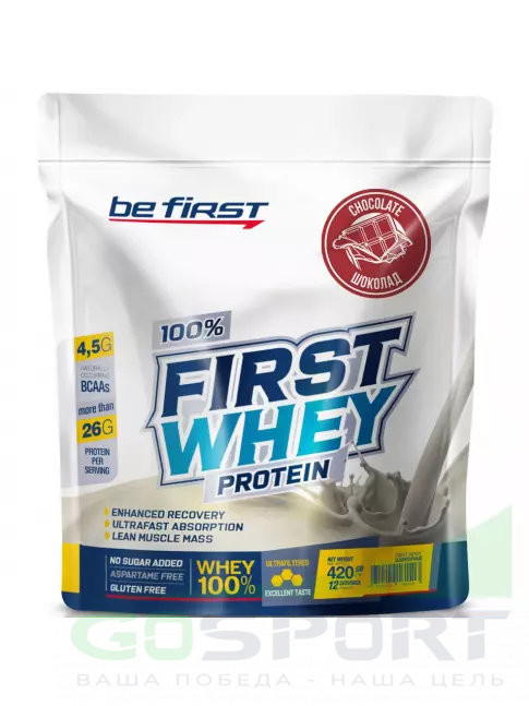 Сывороточный протеин Be First First Whey protein (сывороточный протеин) 420 г, Шоколад