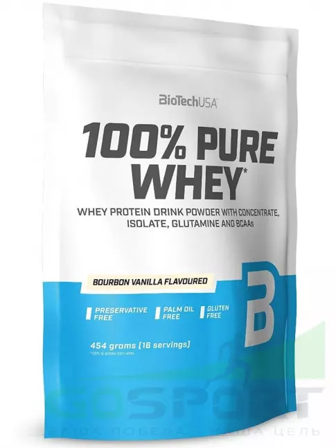 Сывороточный протеин BioTechUSA 100% Pure Whey 454 г, Бурбонская ваниль Сывороточный протеин BioTechUSA 100% Pure Whey 454 г, Бурбонская ваниль