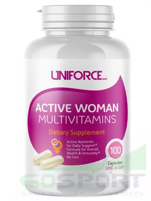 Витамины для женщин UNIFORCE Active Woman Multivitamins 100 капсул
