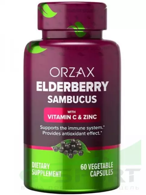 Экстракты Orzax Elderberry Sambucus (Vitamin C & Zinc) 60 веган капсул Экстракты Orzax Elderberry Sambucus (Vitamin C & Zinc) 60 веган капсул