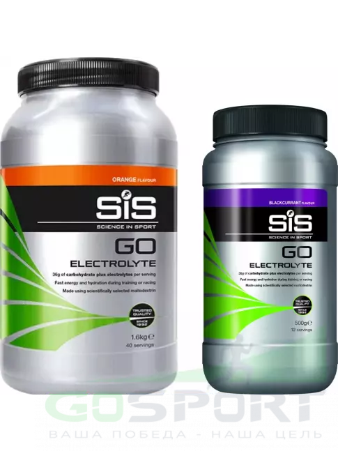 Изотоник SCIENCE IN SPORT (SiS) GO Electrolyte Powder 1x500 г, 1x1600 г, Апельсин, Черная смородина Изотоник SCIENCE IN SPORT (SiS) GO Electrolyte Powder 1x500 г, 1x1600 г, Апельсин, Черная смородина