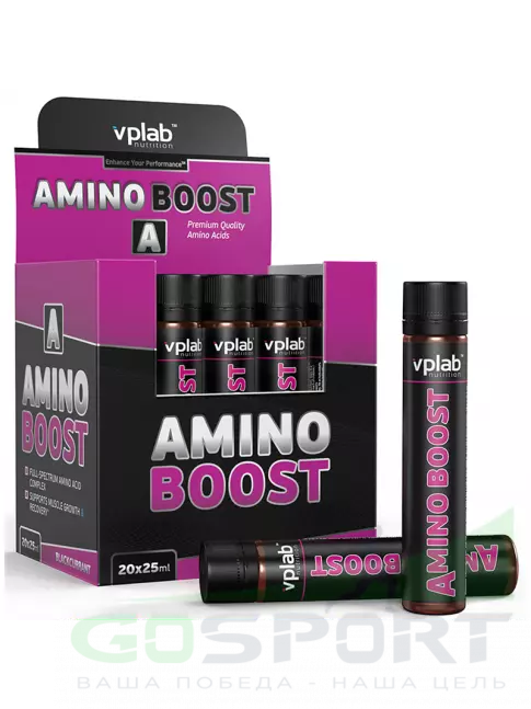 Жидкие аминокислоты VP Laboratory Amino Boost 20x25 мл, Черная смородина
