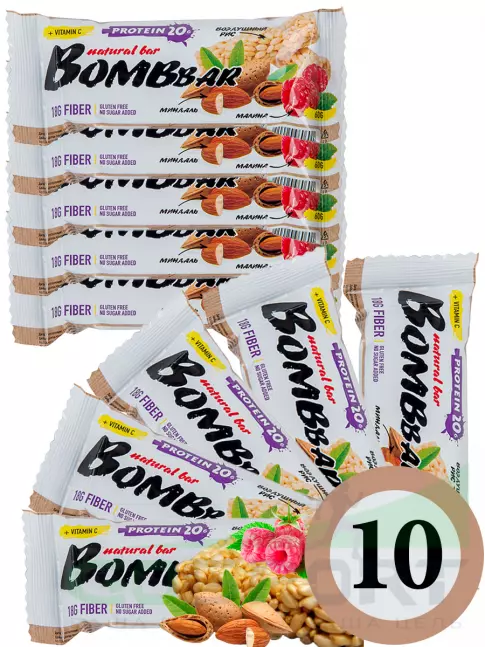 Протеиновый батончик BombBar Протеиновый батончик Natural Bar 10 x 60 г, Рисовый Протеиновый батончик BombBar Протеиновый батончик Natural Bar 10 x 60 г, Рисовый