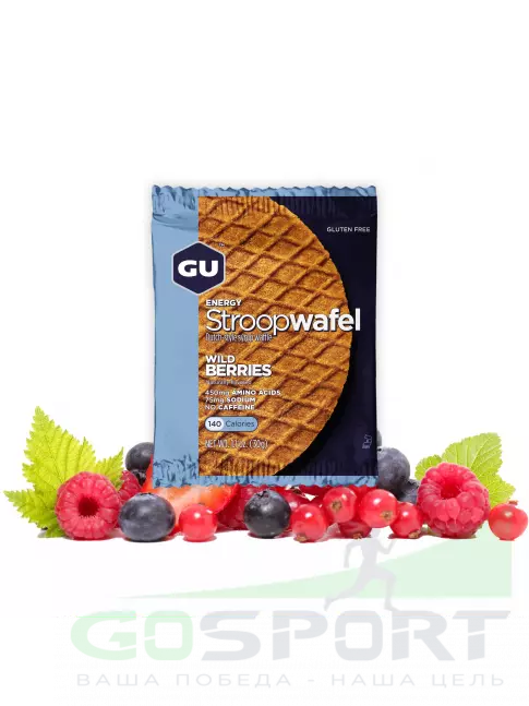 Энергетический батончик GU Energy Labs GU ENERGY STROOPWAFEL no caffeine 2 x 32 г, Дикие ягоды