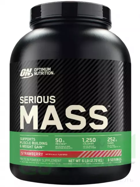 Гейнер Optimum Nutrition Serious Mass 2720 г, Клубника Гейнер Optimum Nutrition Serious Mass 2720 г, Клубника