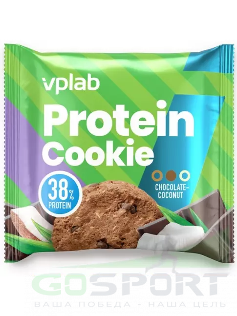 Протеиновый батончик VP Laboratory Protein Cookie 12 штук * 40 г, Шоколад - кокос Протеиновый батончик VP Laboratory Protein Cookie 12 штук * 40 г, Шоколад - кокос