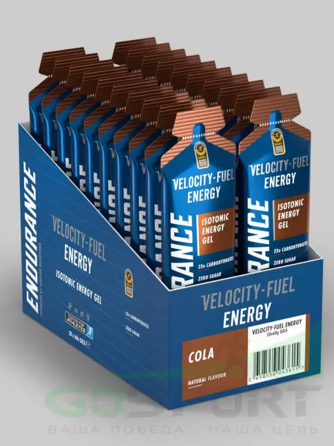 Гель питьевой APPLIED NUTRITION Endurance Velocity Fuel SPRINT Isotonic Energy Gel + Caffeine 20 саше, Кока-Кола Гель питьевой APPLIED NUTRITION Endurance Velocity Fuel SPRINT Isotonic Energy Gel + Caffeine 20 саше, Кока-Кола