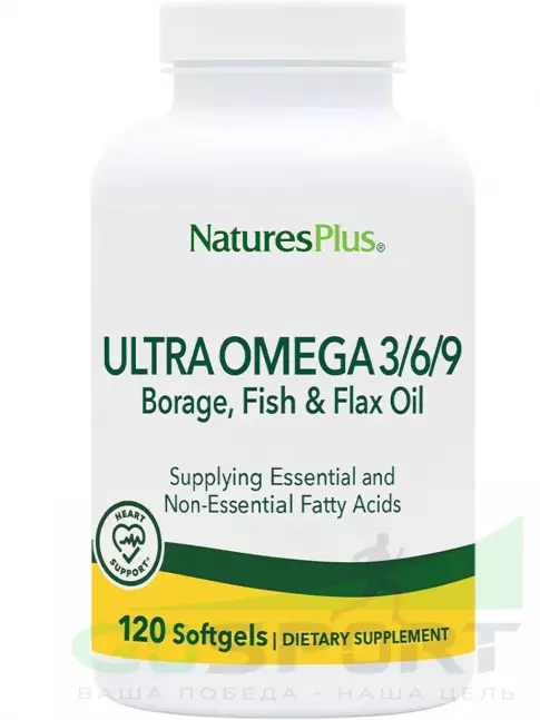 Омега-3 NaturesPlus Ultra Omega 3-6-9 1200 mg 120 гелевых капсул Омега-3 NaturesPlus Ultra Omega 3-6-9 1200 mg 120 гелевых капсул