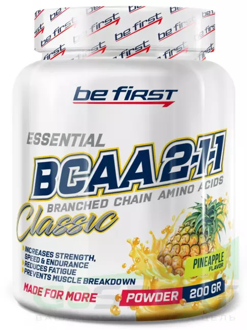 BCAA Be First BCAA Classic Powder 2:1:1 200 г, Ананас BCAA Be First BCAA Classic Powder 2:1:1 200 г, Ананас