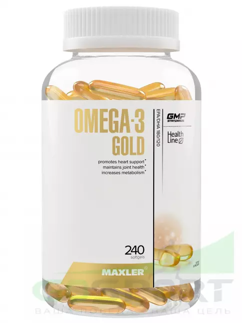 Омега-3 MAXLER Omega-3 Gold (USA) 240 капсул