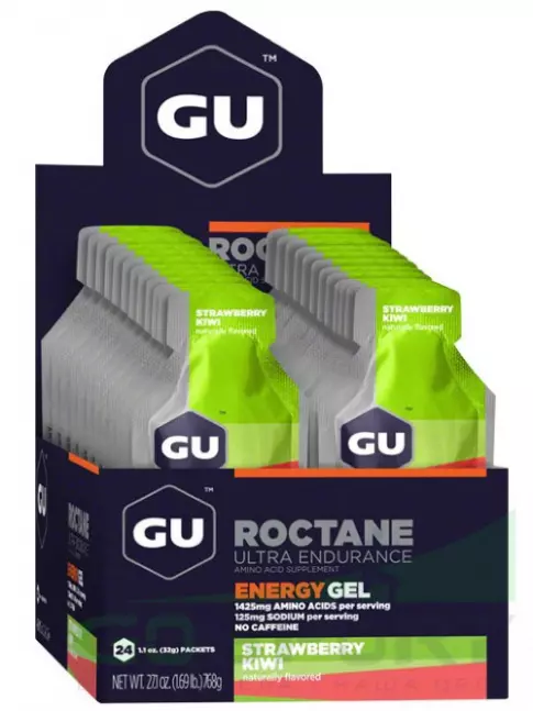 Гель питьевой GU Energy Labs GU ROCTANE Energy Gel no caffeine 24 x 32 г, Клубника-Киви Гель питьевой GU Energy Labs GU ROCTANE Energy Gel no caffeine 24 x 32 г, Клубника-Киви