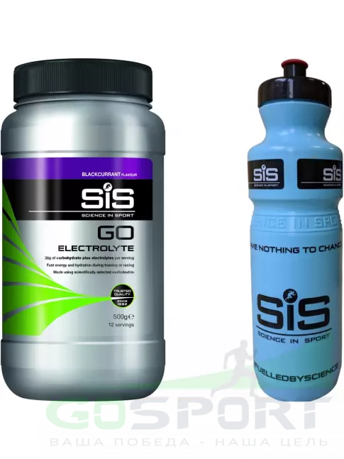 Изотоник SCIENCE IN SPORT (SiS) GO Electrolyte + Бутылочка синяя Черная смородина №2
