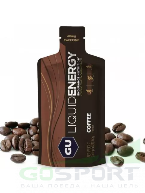 Гель питьевой GU Energy Labs GU Liquid Enegry Gel 40mg caffeine 6 саше x 60 g, Кофе