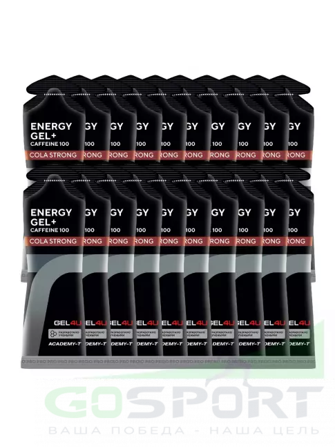 Гель питьевой GEL4U Energy GEL + Caffeine 100 20 x 60 г, Кола Гель питьевой GEL4U Energy GEL + Caffeine 100 20 x 60 г, Кола