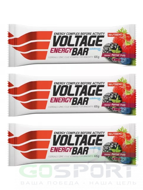 Энергетический батончик NUTREND Voltage Energy bar 3 x 65 г, Лесные ягоды Энергетический батончик NUTREND Voltage Energy bar 3 x 65 г, Лесные ягоды