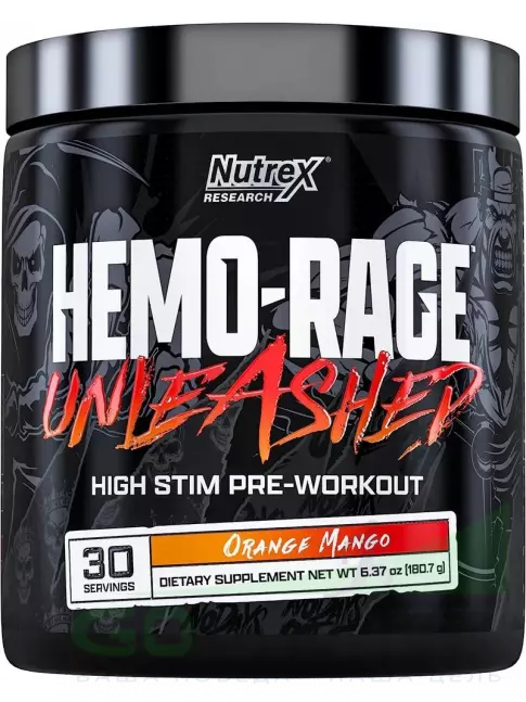 Предтреник в порошке Nutrex HEMO-RAGE 180.7 г, Апельсин Манго Предтреник в порошке Nutrex HEMO-RAGE 180.7 г, Апельсин Манго