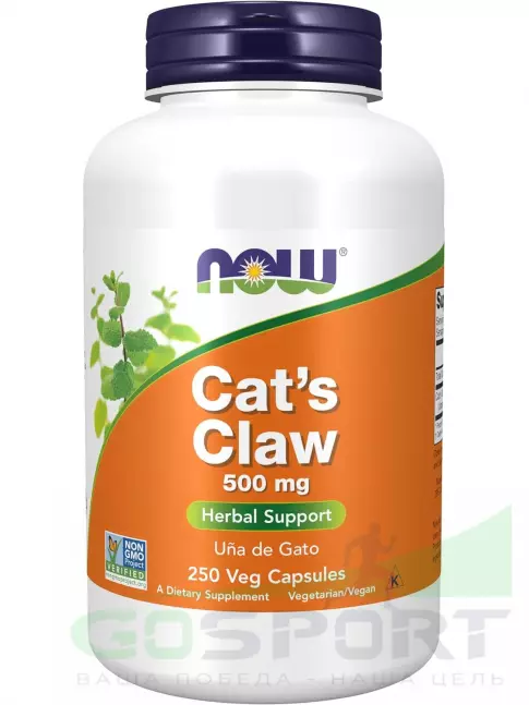 Экстракты NOW Foods Cat's Claw 500 mg - Кошачий Коготь 250 веган капсул Экстракты NOW Foods Cat's Claw 500 mg - Кошачий Коготь 250 веган капсул