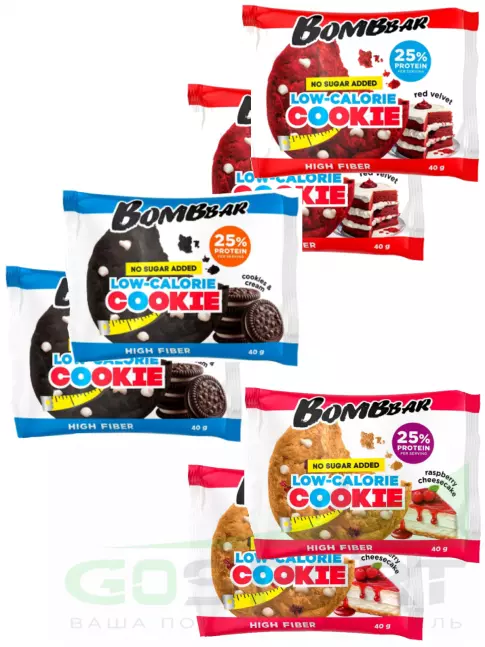 Протеиновый батончик BombBar Protein cookie 6 x 40 г, Микс Протеиновый батончик BombBar Protein cookie 6 x 40 г, Микс