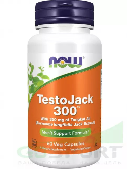 Тестобустеры NOW Foods TestoJack 300 60 веган капсул