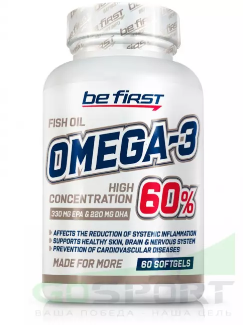 Омега-3 Be First Omega-3 60% High Concentration 60 гелевых капсул Омега-3 Be First Omega-3 60% High Concentration 60 гелевых капсул