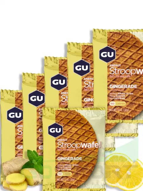 Энергетический батончик GU Energy Labs GU ENERGY STROOPWAFEL no caffeine 6 x 32 г, Имбирь