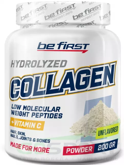 Коллаген 1,2,3 тип Be First Collagen 5440 mg + vitamin C powder (коллаген с витамином С) 200 г, Натуральный