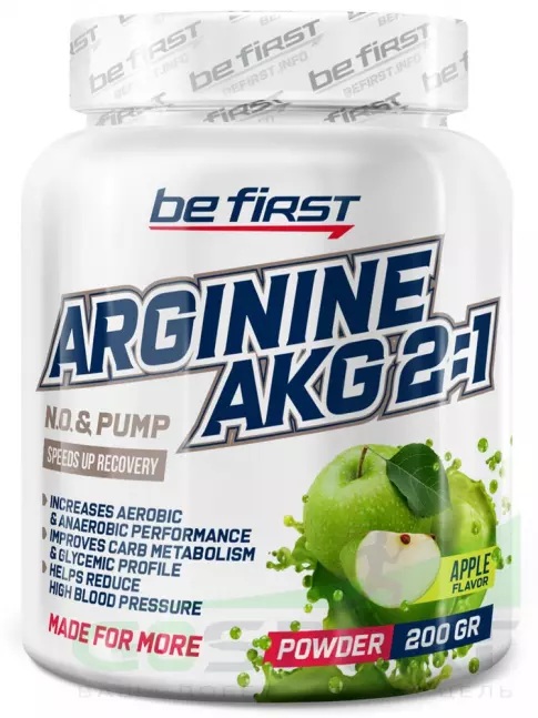 Аргинин / AAKG Be First Arginine AKG 2:1 (AAKG) powder (аргинин альфа-кетоглутарат) 200 г, Яблоко Аргинин / AAKG Be First Arginine AKG 2:1 (AAKG) powder (аргинин альфа-кетоглутарат) 200 г, Яблоко