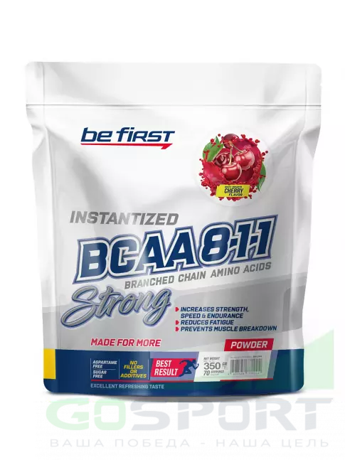 BCAA 8:1:1 Be First BCAA Instantized powder 1 x 350 г, Вишня BCAA 8:1:1 Be First BCAA Instantized powder 1 x 350 г, Вишня