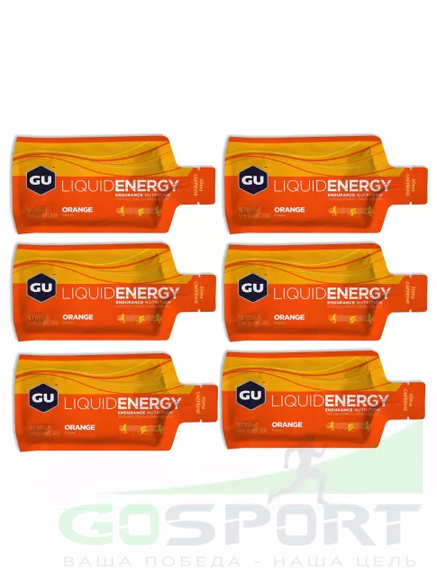 Гель питьевой GU Energy Labs GU Liquid Enegry Gel 20mg caffeine 6 саше x 60 g, Апельсин Гель питьевой GU Energy Labs GU Liquid Enegry Gel 20mg caffeine 6 саше x 60 g, Апельсин