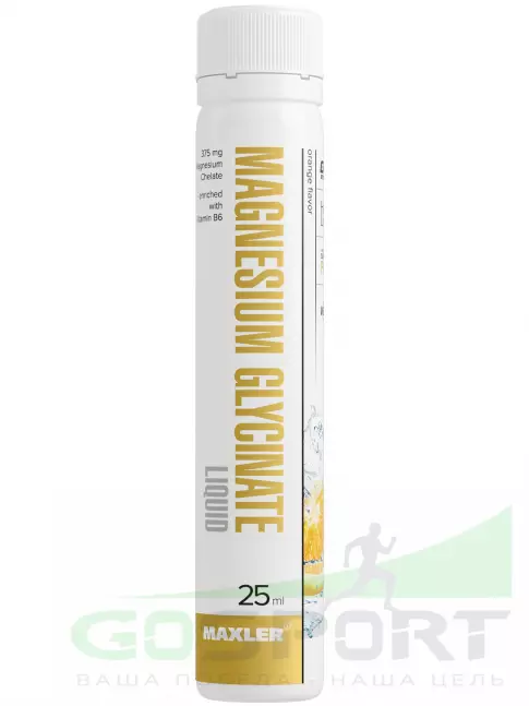 Магний MAXLER Magnesium Glycinate Liquid 14 x 25 мл, Апельсин Магний MAXLER Magnesium Glycinate Liquid 14 x 25 мл, Апельсин