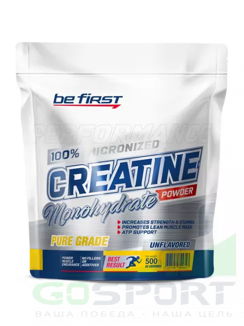 Микронизированный креатин Be First Creatine Micronized Powder (креатин моногидрат) 500 г, Натуральный Микронизированный креатин Be First Creatine Micronized Powder (креатин моногидрат) 500 г, Натуральный