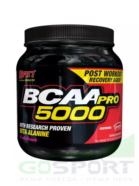 BCAA SAN BCAA-PRO 5000 2:1:1 690 г, Фруктовый микс BCAA SAN BCAA-PRO 5000 2:1:1 690 г, Фруктовый микс
