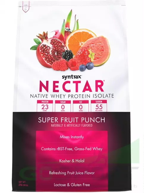 Изолят протеина SYNTRAX Nectar 907 г, Супер фруктовый пунш Изолят протеина SYNTRAX Nectar 907 г, Супер фруктовый пунш