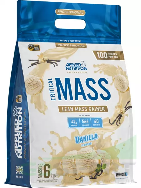 Гейнер APPLIED NUTRITION Critical Mass Professional 6000 г, Ваниль Гейнер APPLIED NUTRITION Critical Mass Professional 6000 г, Ваниль