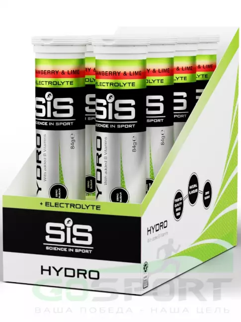 Изотоник SCIENCE IN SPORT (SiS) GO Hydro Tablet 8 x 20 таблеток, Клубника - Лайм Изотоник SCIENCE IN SPORT (SiS) GO Hydro Tablet 8 x 20 таблеток, Клубника - Лайм