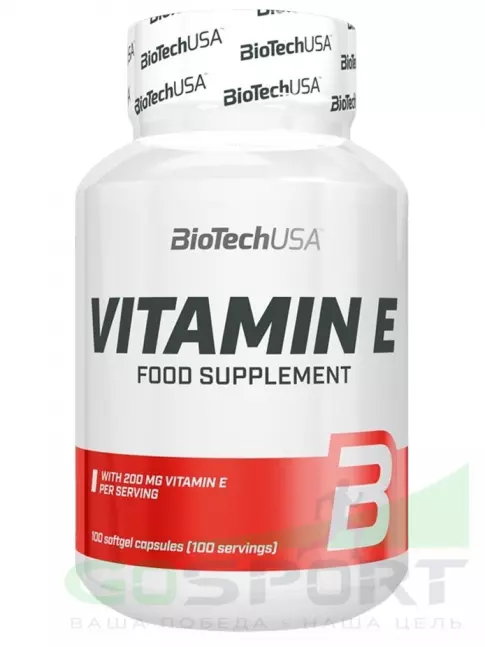 Витамин E BioTechUSA Vitamin E 200 mg 100 капсул Витамин E BioTechUSA Vitamin E 200 mg 100 капсул