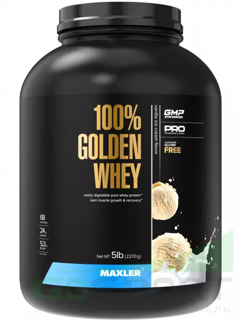 Сывороточный протеин MAXLER 100% Golden Whey 2270 г, Ванильное мороженое Сывороточный протеин MAXLER 100% Golden Whey 2270 г, Ванильное мороженое