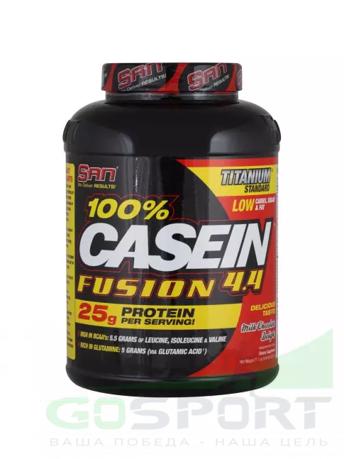 Казеиновый протеин SAN Casein Fusion 2000 г, Молочный шоколад Казеиновый протеин SAN Casein Fusion 2000 г, Молочный шоколад