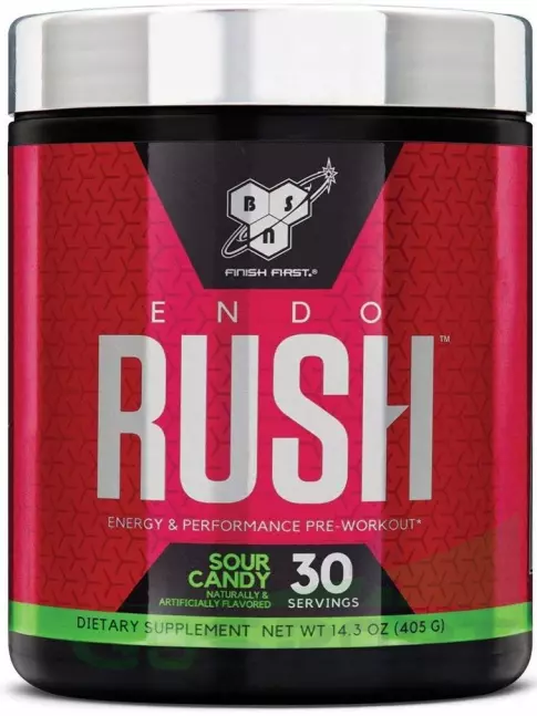 Предтреник в порошке BSN Endorush 390 г, Кислая конфета Предтреник в порошке BSN Endorush 390 г, Кислая конфета