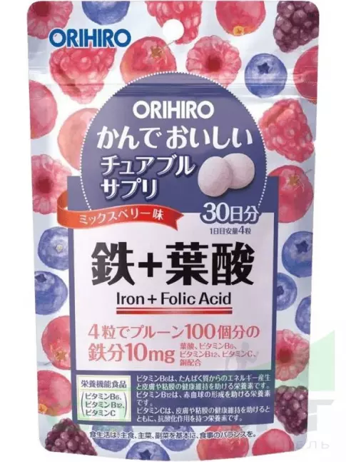 Железо Orihiro Железо с витаминами (10 мг) 120 таблеток Железо Orihiro Железо с витаминами (10 мг) 120 таблеток