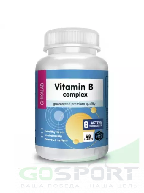 Витамины группы B Chikalab Vitamin B complex 60 капсул, Нейтральный Витамины группы B Chikalab Vitamin B complex 60 капсул, Нейтральный