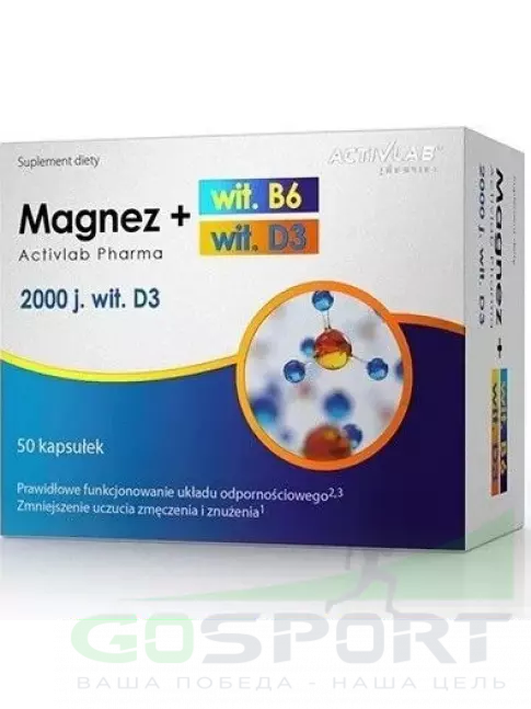 Витаминный комплекс ActivLab Magnesium + Witamina B6 + Witamina D3 50 капсул Витаминный комплекс ActivLab Magnesium + Witamina B6 + Witamina D3 50 капсул