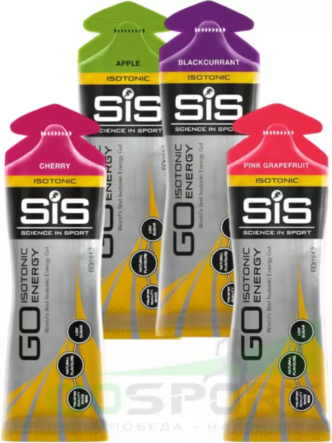 Гель питьевой SCIENCE IN SPORT (SiS) GO Isotonic Energy Gels 4 x 60 мл, Микс №13