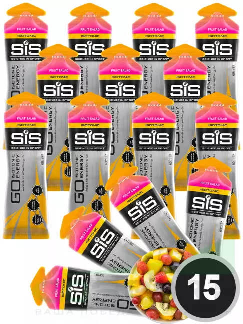 Гель питьевой SCIENCE IN SPORT (SiS) GO Isotonic Energy Gels 15 x 60 мл, Фруктовый салат Гель питьевой SCIENCE IN SPORT (SiS) GO Isotonic Energy Gels 15 x 60 мл, Фруктовый салат