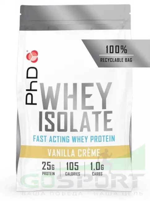 Изолят протеина PhD Nutrition PhD Whey Isolate 1000 г, Ванильный крем Изолят протеина PhD Nutrition PhD Whey Isolate 1000 г, Ванильный крем