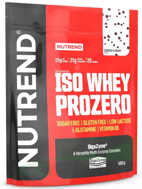 Изолят протеина NUTREND Iso Whey Prozero 500 г, Печенье с кремом Изолят протеина NUTREND Iso Whey Prozero 500 г, Печенье с кремом