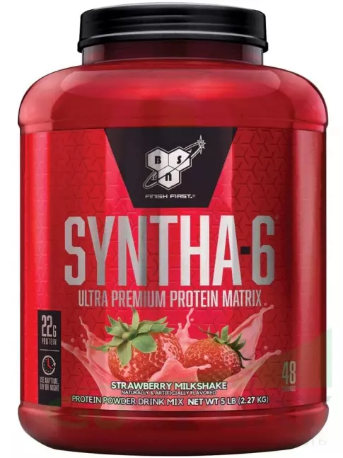 Комплексный протеин BSN SYNTHA-6 2270 г, Молочный коктейль с клубникой Комплексный протеин BSN SYNTHA-6 2270 г, Молочный коктейль с клубникой
